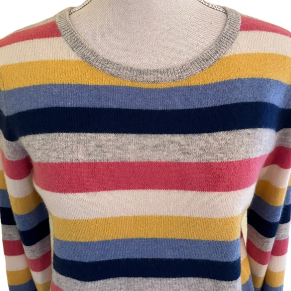 C&C California Striped Scoop Neck Cashmere Sweater S - Picture 2 of 7